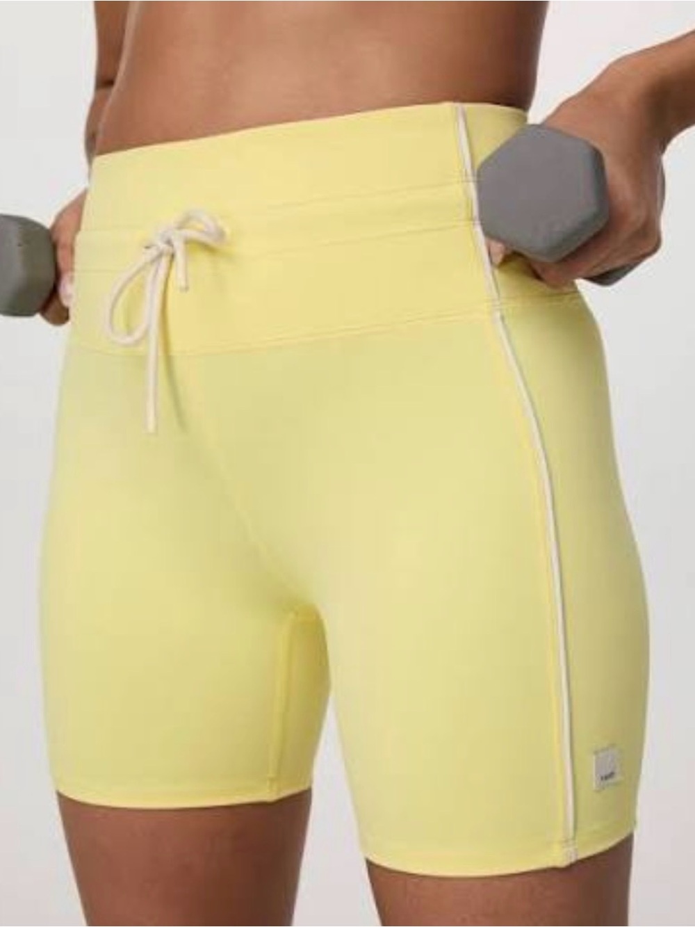 Vuori Lemon Yellow High-Rise Biker shorts medium